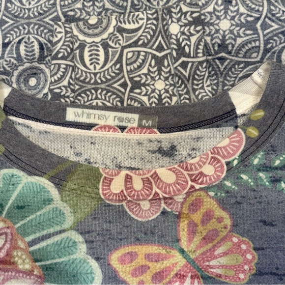 Sundance Whimsy Rose Baby Waffle Embroidery Inspired Long Sleeve Tee Shirt - Picture 6 of 9